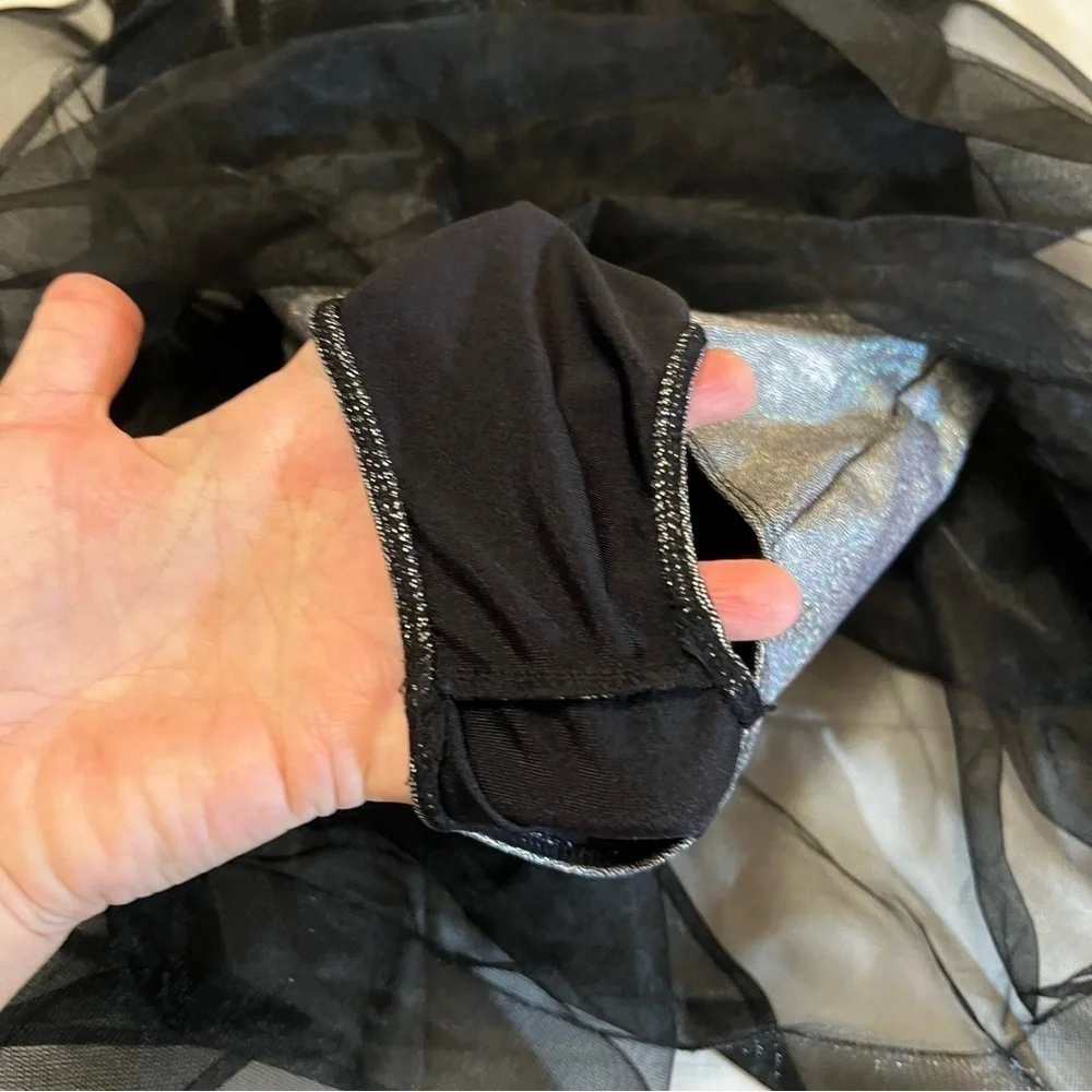 Revolution  Dancewear “Gravitate” Dance Costume Small Adult black mesh tulle